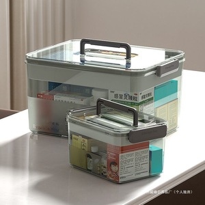 Boîte de rangement de médicaments, grande capacité, transparente, trousse de premiers secours pour la maison, usage familial - Product Image 1