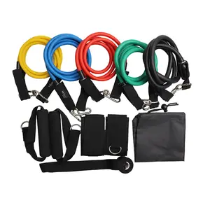 11-Pcs 150lbs Tubes de tonification à résistance lourde Bande élastique d'entraînement <span class=keywords><strong>Bandes</strong></span> de <span class=keywords><strong>latex</strong></span> de <span class=keywords><strong>fitness</strong></span> - Product Image 1