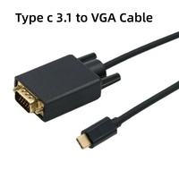 Cable DFX Tipo C a VGA Chapado en Oro de 1.8m (6 pies), 1080P 60Hz, Conversor USB C a VGA para Laptop, PC, MacBook, Monitor, Proyector, TV
