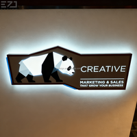 EZD-Boîte à lumière LED personnalisée pour restaurant, café, publicité, enseigne extérieure en acrylique 3D