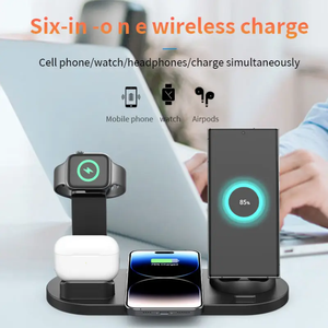 Venta al por mayor 6 en 1 nuevo soporte de carga rápida inalámbrico teléfono móvil auricular reloj inteligente multifunción eléctrico PD cargadores inalámbricos - Product Image 2