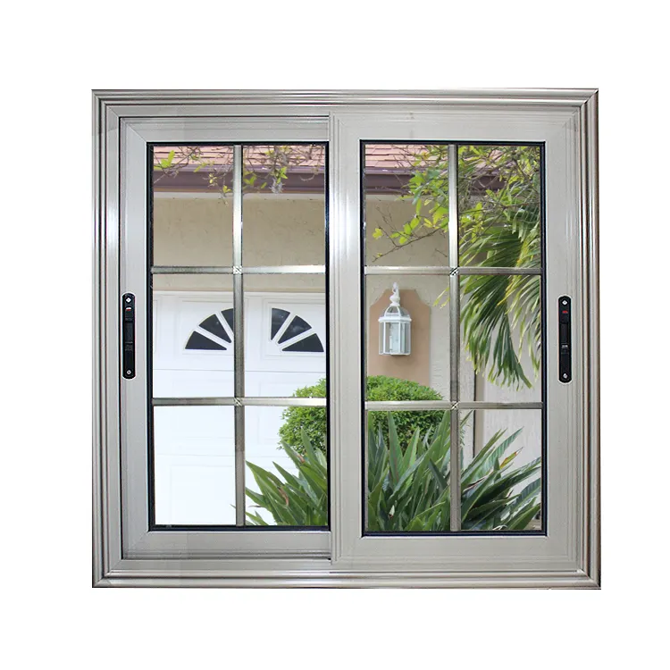Ventana corredera de vidrio de aluminio para casa, ventana moderna, diseño de color champán, pequeña, a la venta
