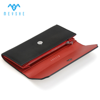 Dompet kulit sapi asli kasual Vintage mewah wanita kustom tempat kartu ritsleting kualitas tinggi benang koin jepret magnetik
