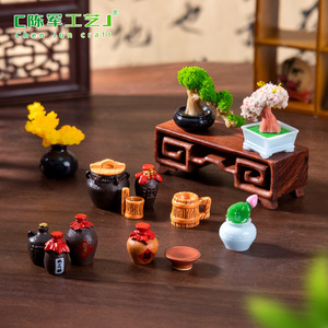 Miniatura di micro-paesaggio con simulazione di fiori di pesco rosso, accessori decorativi fai da te per casa delle bambole, strumenti per la vinificazione - Product Image 2