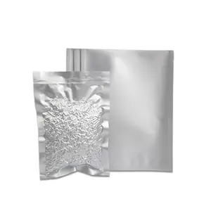 Bolsa plateada de papel de aluminio termosellable al vacío de grado alimenticio, bolsas de embalaje de papel de Mylar con parte superior abierta, bolsas de almacenamiento de alimentos a granel, bolsa de retorta