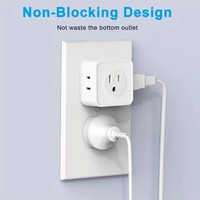 DIHAO Multiprise 5 Voies, Extension de Prise Murale, Petit Répartiteur de Prise Électrique pour Voyage, Maison, Bureau, Dortoir