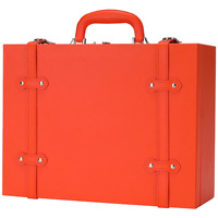 Boîte cadeau de mahjong en bois et cuir de luxe moderne avec poignée et design carré pour la vente en gros
