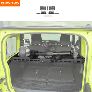 Portapacchi Espandibile in Alluminio Nero per <span class=keywords><strong>Bagagliaio</strong></span> <span class=keywords><strong>Auto</strong></span>, Compatibile con Suzuki Jimny 3 Porte 2019+, Accessori per <span class=keywords><strong>Auto</strong></span> - Product Image 1