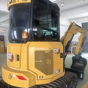 รถขุด CAT 303 สีเหลือง ระบบไฮดรอลิก ติดตั้งบนราง สำหรับงานก่อสร้าง - Product Image 4