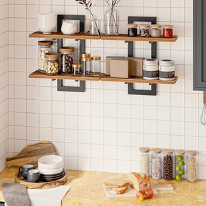 Estantes Flotantes de Madera para Plantas <span class=keywords><strong>con</strong></span> Soportes para Pared, para Decoración de Sala de Estar - Product Image 2