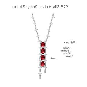 Collier en rubis de laboratoire 6 carats, toutes tendances, fournitures de fabrication de bijoux, vente en gros, bijoux en argent sterling avec pierres précieuses - Product Image 6