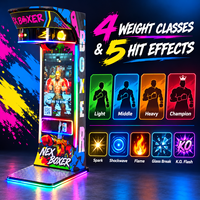 Machine de boxe interactive 43 pouces en métal et plastique, robuste, à monnayeur, avec fonction de réenregistrement vidéo et classement mondial