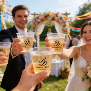 Vasos de Plástico PP Esmerilado de 12oz con Logotipo Personalizado, Libres de BPA, Reutilizables para Bodas, Fiestas y Eventos - Product Image 6