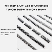Extensions de cils personnalisées avec logo, en gros, sans colle, à presser, auto-adhésives, DIY France Lashes