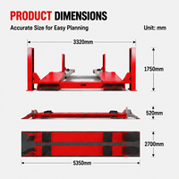 Double Win Professional Supply Pont élévateur automobile à quatre poteaux pour alignement, hauteur de levage 1,75 m, 220V/380V