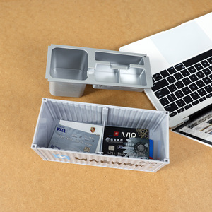 Porte-cartes de visite Maersk en forme de conteneur, boîte de rangement avec fente pour cartes de visite, pour l'organisation du bureau et les cadeaux - Product Image 3
