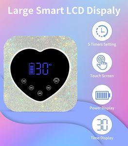 Promo Panas Lampu Kering Kuku LED UV 72W Tanpa Kabel Isi Ulang dengan Rhinestone, Warna Pink, untuk Semua Jenis Gel Polish - Product Image 5