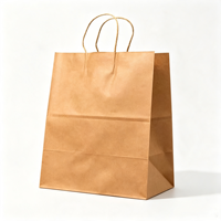 Sacs en papier kraft personnalisés avec poignées pour café, thé au lait, boulangerie, emballage à emporter, sacs de transport alimentaire, vente en gros