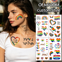 Tatouages temporaires arc-en-ciel Pride en promotion – Autocollants imprimés pour hommes et femmes, visage, corps, bras, taille
