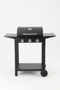 Barbecue à gaz moderne et luxueux en acier à 3 brûleurs avec finition thermolaquée, chariot et allumage piézoélectrique - Product Image 2