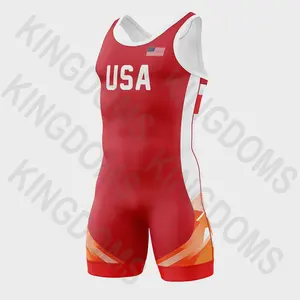 Wrestling Gear Youth Wrestling Headgear Singlets Wholesale Custom Full Over Printing Adults 100 Polyester