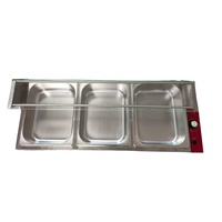 220V Gewerblicher 3-Behälter Elektrischer Bain-Marie Speisenwärmer aus Edelstahl mit Präziser Temperaturregelung für Thekenmontage