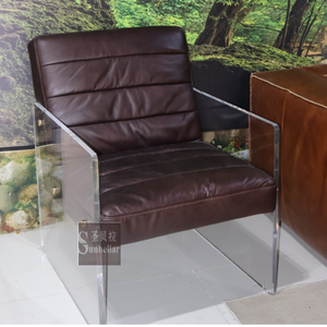 Offre Spéciale foshan usine vintage en <span class=keywords><strong>cuir</strong></span> véritable canapé chaise hôtel <span class=keywords><strong>club</strong></span> salon chaise longue meubles de maison <span class=keywords><strong>fauteuil</strong></span> acrylique - Product Image 4