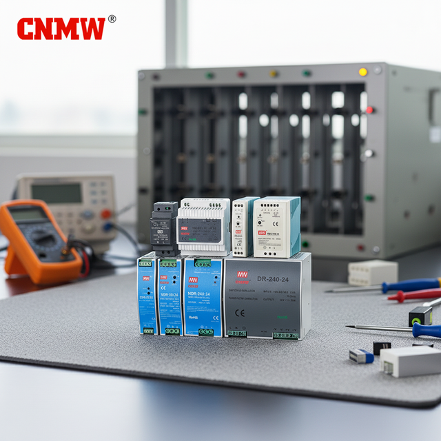 CNMW DR-120-24 DIN Rail 24V 5A 86% Efficiency AC-DC Switching Power Supply with Overload Protections for Industrial Use