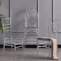 Chaise Fantôme en Acrylique Transparent au Design Moderne, Vente en Gros Usine, Chaise de Mariage Pliable et Empilable, Chaises Chiavari en Cristal Transparent