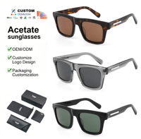 Lunettes de soleil personnalisées pour homme, OEM, de luxe, en acétate, polarisées 2026, vente en gros, lunettes carrées pour femme