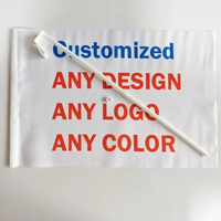 Drapeau de voiture personnalisé 12x18 pouces 100% polyester avec mât en plastique et motif à votre choix pour vitre de voiture, événements sportifs, promotion et décoration automobile