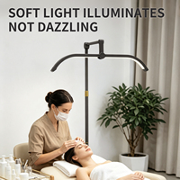 Lampe LED de sol pliable à double tête en demi-lune pour soins du visage, idéale pour les salons de tatouage, de maquillage des sourcils, de manucure et de soins des cils