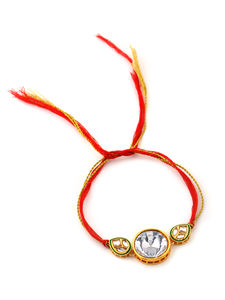 สร้อยข้อมือคุนดันสีแดงทองสุดหรูสำหรับพี่ชายในเทศกาลราคชาบันธัน ของขวัญงานเทศกาลพื้นเมืองแบบดั้งเดิม - Product Image 3