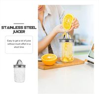Presse-agrumes manuel en acier inoxydable avec couvercle à jus de 86mm bouchon à vis en métal pour bocaux Mason à large ouverture