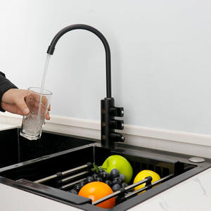 DOGO vente chaude <span class=keywords><strong>filtre</strong></span> eau réfrigérée et floue 3 voies évier de cuisine noir mat Tir débit robinet d'eau pétillante - Product Image 3