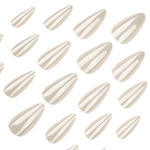 <span class=keywords><strong>Uñas</strong></span> Postizas Sencillas con Recubrimiento Protector, Estilo Europeo y Americano, Color Sólido, Forma Almendrada, Cortas - Product Image 3