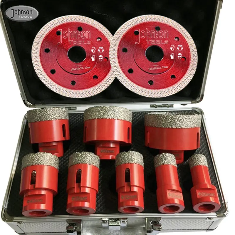 20mm 25mm 32mm 35mm 40mm 50mm 60mm 68mm M14 Thread Vacuum Brazed Diamond Core Drill Bits Set for Tile Marble Granite