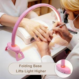 <span class=keywords><strong>Lampe</strong></span> de bureau LED pliable pour manucure, 31 pouces, avec support pour téléphone, lumière <span class=keywords><strong>professionnelle</strong></span> pour techniciennes en ongles - Product Image 6