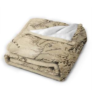 Couverture et jeté <span class=keywords><strong>de</strong></span> <span class=keywords><strong>lit</strong></span> en flanelle douce moderne tissée personnalisable avec carte <span class=keywords><strong>de</strong></span> la Terre du Milieu, légère et durable, pour la décoration d'intérieur hivernale - Product Image 4