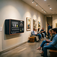 Distributeur de parfums mural en métal avec écran tactile et options de paiement multiples pour aéroports et centres commerciaux