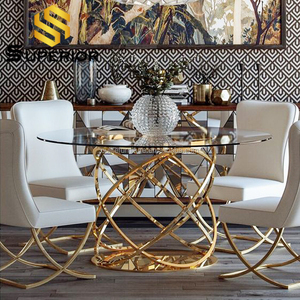 <span class=keywords><strong>Alta</strong></span> redonda de vidrio transparente pequeña <span class=keywords><strong>mesa</strong></span> de la cena <span class=keywords><strong>con</strong></span> silla 2020 nuevo producto - Product Image 2
