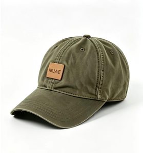 Gorra de Béisbol de Algodón Lavado con Parche de Cuero y Logotipo Personalizado, Estilo Vintage, MOQ Bajo para Golf y Actividades al Aire Libre - Product Image 4