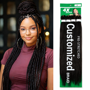 Lot de 4 mèches pré-étirées EZ Expression pour tresses, 60 pouces, 320g, texture Yaki, 34 couleurs, pour tresses sans nœuds, box braids, cornrows, extensions à enfiler, vente <span class=keywords><strong>en</strong></span> gros - Product Image 1