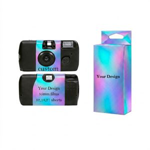 Appareil photo jetable personnalisé pour mariages, pellicule 35 mm ISO 400, style rétro avec flash - Product Image 1