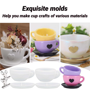 Silicone Love Tea Cup Candle Jar Vase <b>Mold</b> DIY Aromatherapy Eco-friendly Reusable Heat Resistant Storage Ornaments - Product Image 6