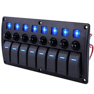 Aangepaste Carling Stijl Rocker Schakelaar Aan-Uit Led Indicator Boot Schakelaar Paneel Abs Blauw Led Licht Voor Jeep Accessoires Boot