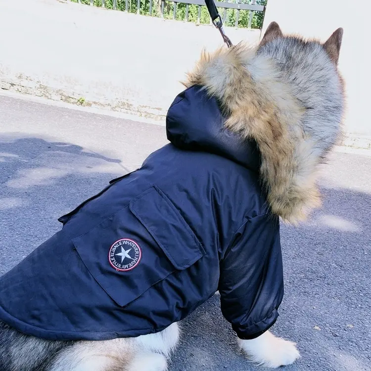 Jaket Musim Dingin Bulu Palsu Dapat Dilepas Mantel Anjing Pakaian Hewan Peliharaan untuk Anjing Kecil Sedang Besar Teddy Kucing Keemasan Alaska
