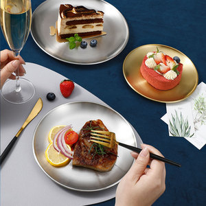 Plat <span class=keywords><strong>de</strong></span> <span class=keywords><strong>cuisson</strong></span> minimaliste et personnalisable rond en acier inoxydable <span class=keywords><strong>de</strong></span> qualité alimentaire pour restaurants à domicile - Product Image 6