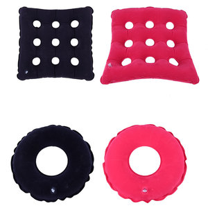 Anti-Bedsore Inflatable Seat <b>Cushion</b> Square With Holes For Wheelchair And Home Use Red Black Color Options - Product Image 1