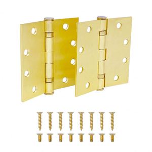 Charnières décoratives en laiton noir mat pour armoires, charnières de porte en fer avec coins arrondis de 3 1/2 pouces et 5/8 pouces pour salle de bain - Product Image 4